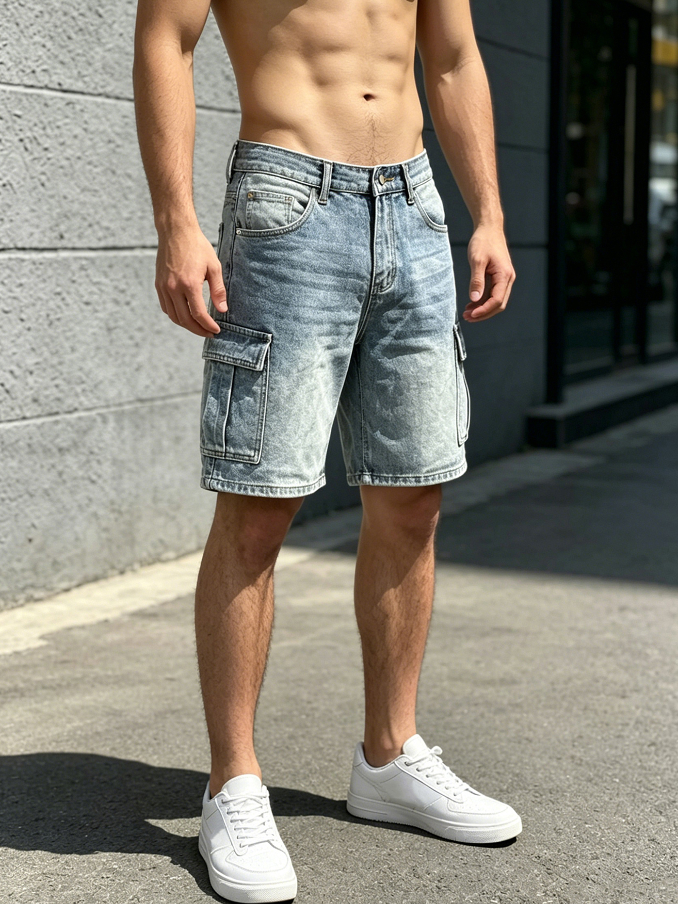 Men Workwear Jeans Denim Pants - Streetwear Brand Shorts avaliação e preço