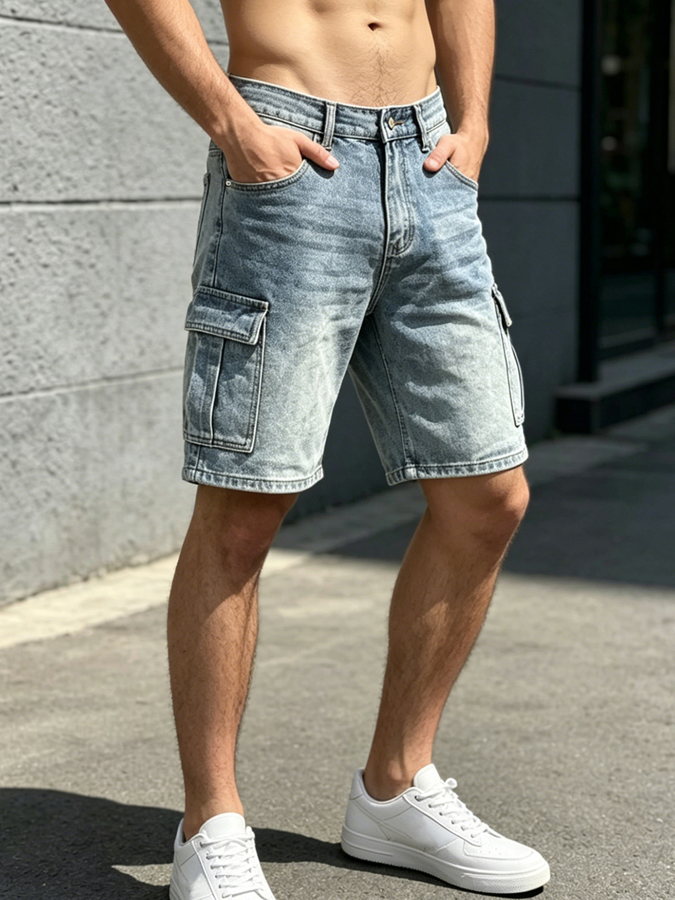Men Workwear Jeans Denim Pants - Streetwear Brand Shorts avaliação e preço