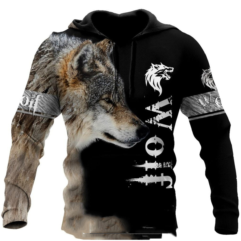 Wolf Printed Hoodies Men 3d Ho - Streetwear Brand Tracksuit avaliação e preço